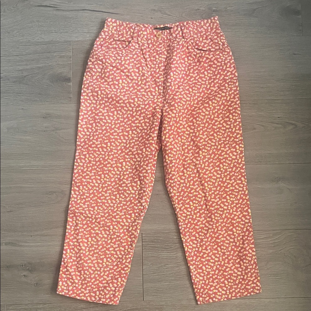 Saks Fifth Avenue Red Floral Cotton Pants